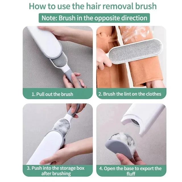 Reusable Pet Hair Remover Lint Roller Brush - Double-Sided Electrostatic Cleaner for Clothes, Sofa, and Bed - Perfect for Cat & Dog Fur