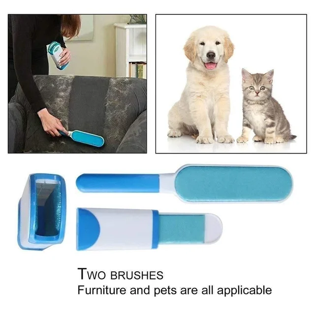 Reusable Pet Hair Remover Lint Roller Brush - Double-Sided Electrostatic Cleaner for Clothes, Sofa, and Bed - Perfect for Cat & Dog Fur