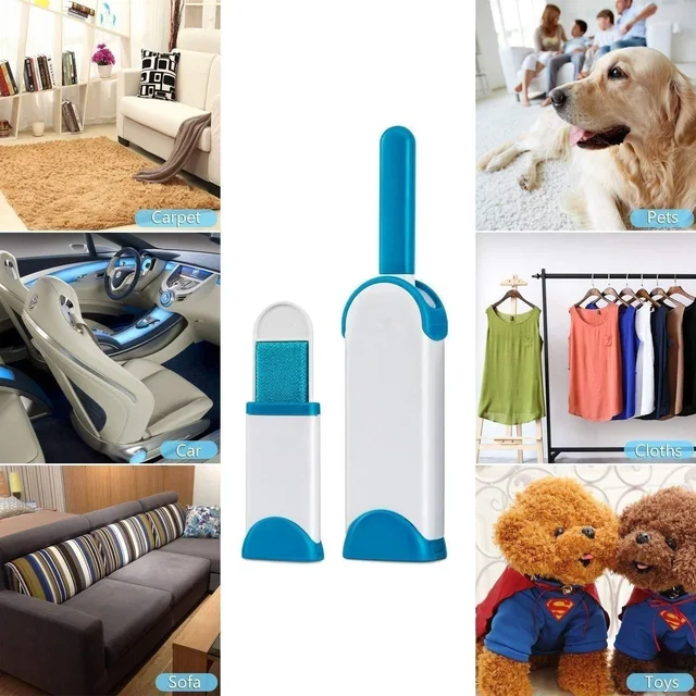 Reusable Pet Hair Remover Lint Roller Brush - Double-Sided Electrostatic Cleaner for Clothes, Sofa, and Bed - Perfect for Cat & Dog Fur