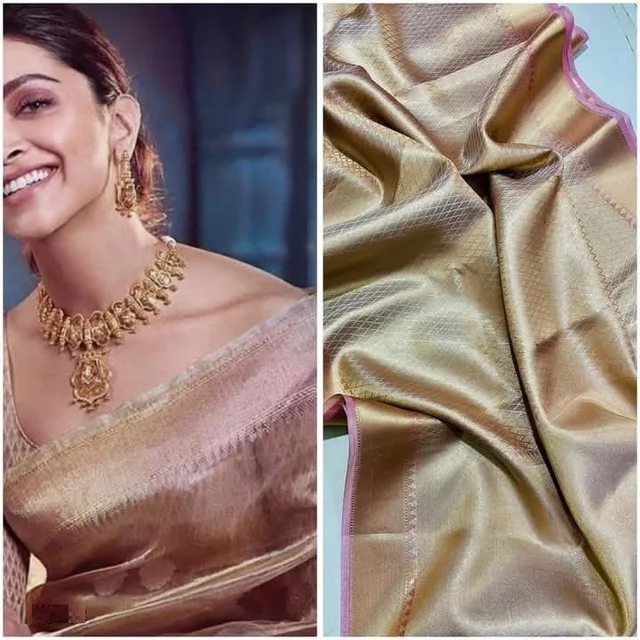 The Royal Glow โ Celebrity-Inspired Tissue Silk Saree