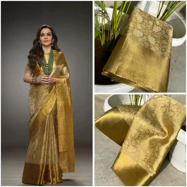 Women’s Banarasi Tissue Silk Saree – Celebrity Style Party Saree