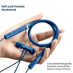 PTron pTron Tangentbeat Wireless Bluetooth Neckband Earphones with Mic โ Dark Blue | In-Ear, Long Battery Life & Premium Sound