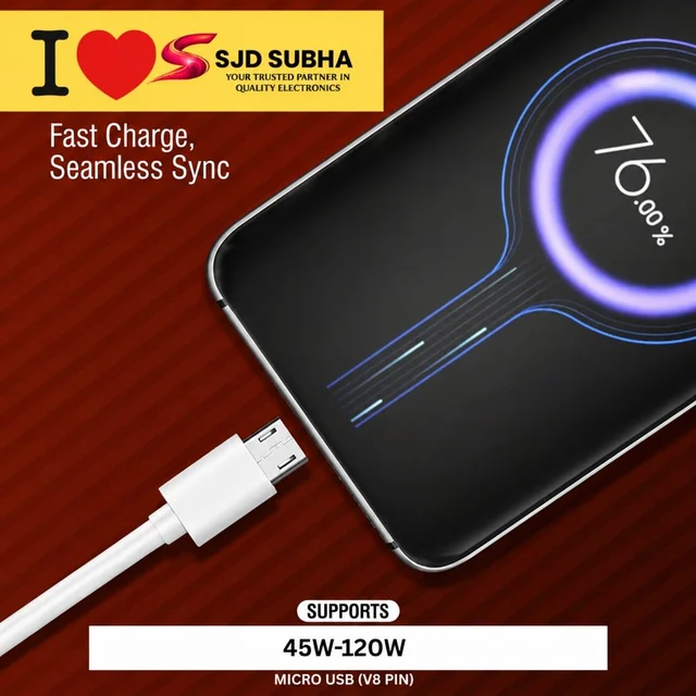 SJD SUBHA Ultra Series US-01 Micro USB (V8) Fast Charging & Data Cable
