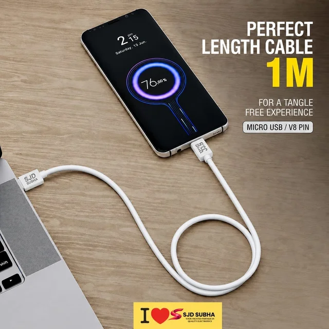 SJD SUBHA Ultra Series US-01 Micro USB (V8) Fast Charging & Data Cable