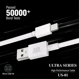 SJD SUBHA Ultra Series US-01 Micro USB (V8) Fast Charging & Data Cable