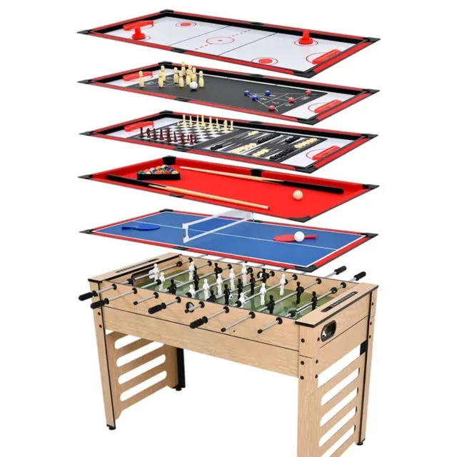KD WMX Multi Game Table 8 in 1 Foosball, Air Hockey, Table Tennis, Hockey, Billiards, Bowling Schuffle Board 48 x 24 x 33 Inh