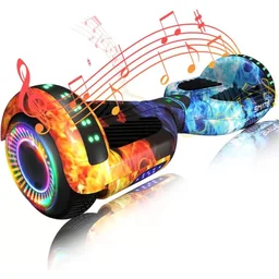 KD 6.5" Hoverboard with Bluetooth & LED Lights, Self Balancing Hover Boards for Kids & Adults & Girls & Boys, for All Ages