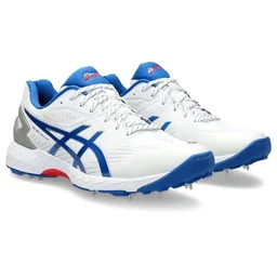 KD ASICS GEL 350 Not Out FF CRICKET SHOE, WHITE/BLUE - UK / IND 10