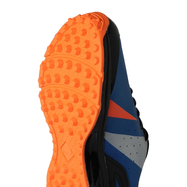 KD WMX KD Cricket Shoes for Men Rubber Spikes Hockey Shoe, Multi Purpose Outdoor All Round Performance Footwear for Turf & Grass (Blue Black) - UK / IND 7