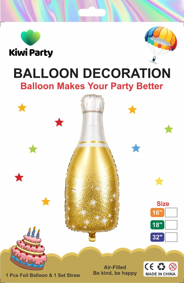 Let's Party Champagne Bottle Foil Balloon