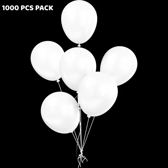 WHITE COLOUR 1000PCS METALLIC BALLOON