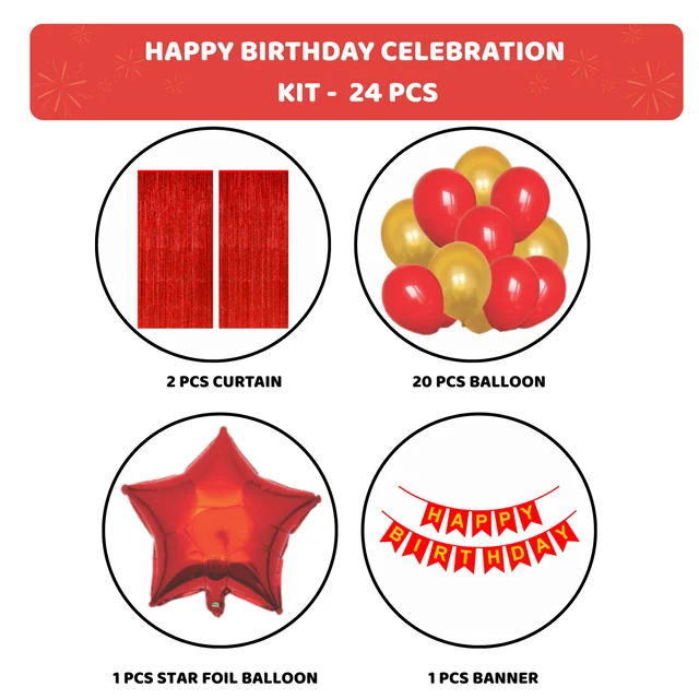 KIWI PARTY BIRTHDAY COMBO (1 STAR+ 1 CURTAIN+ 20 PCS BALLOON)