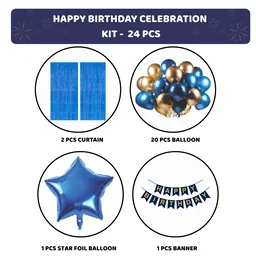 KIWI PARTY BIRTHDAY COMBO (1 STAR+ 1 CURTAIN+ 20 PCS BALLOON)