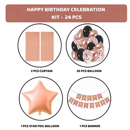KIWI PARTY BIRTHDAY COMBO (1 STAR+ 1 CURTAIN+ 20 PCS BALLOON)
