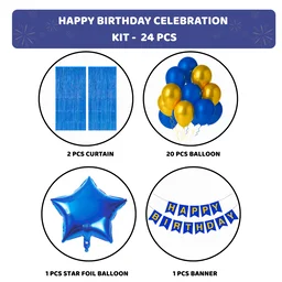 KIWI PARTY BIRTHDAY COMBO (1 STAR+ 1 CURTAIN+ 20 PCS BALLOON)