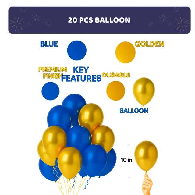 KIWI PARTY BIRTHDAY COMBO (1 STAR+ 1 CURTAIN+ 20 PCS BALLOON)