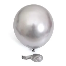 SILVER COLOUR 50 PCS METALLIC BALLOON