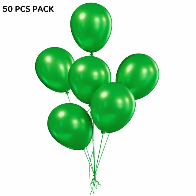 GREEN COLOUR 50 PCS METALLIC BALLOON