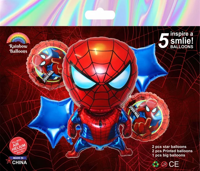 Kiwi Party Spiderman Foil Balloon Set (5 Pcs)