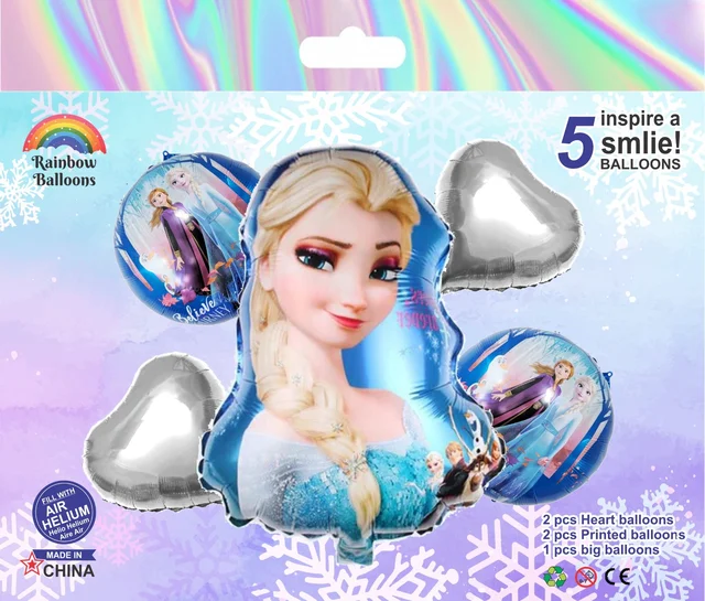 Kiwi Party Frozen Princess Foil Balloon Set (5 Pcs)