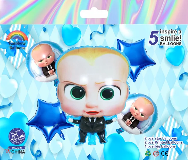 Kiwi Party Boss Baby Foil Balloon Set (5 Pcs)