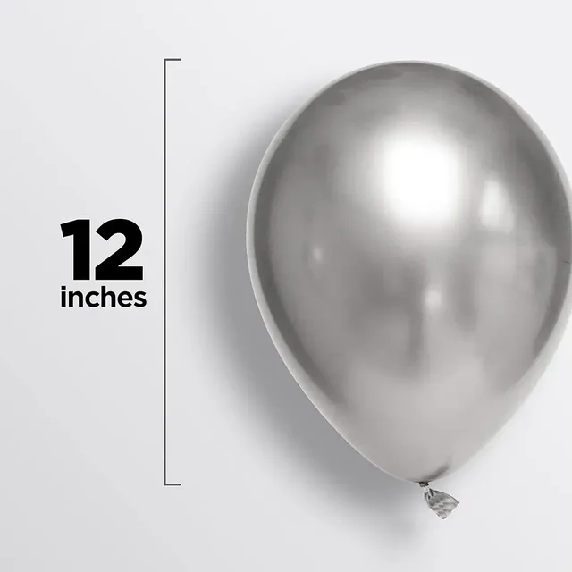 SILVER COLOUR 50 PCS METALLIC BALLOON