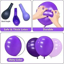 PURPLE COLOUR 25 PCS METALLIC BALLOON