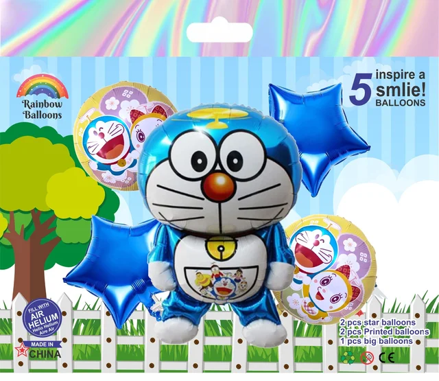 Kiwi Party Doraemon Foil Balloon Set (5 Pcs)