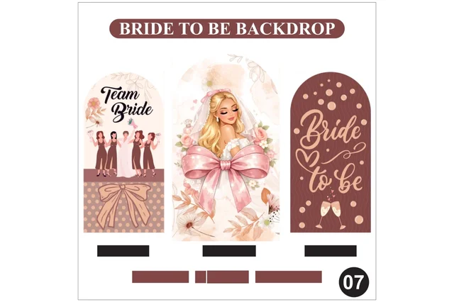 Kiwi Party Bride To Be Backdrop Set – Brown & Blush Pink Bridal Shower Party Decoration Backdrop