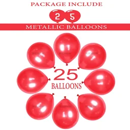 RED COLOUR 25 PCS METALLIC BALLOON