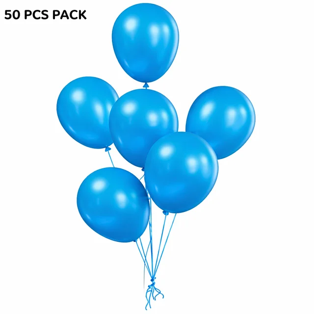 SKY BLUE COLOUR 50 PCS METALLIC BALLOON