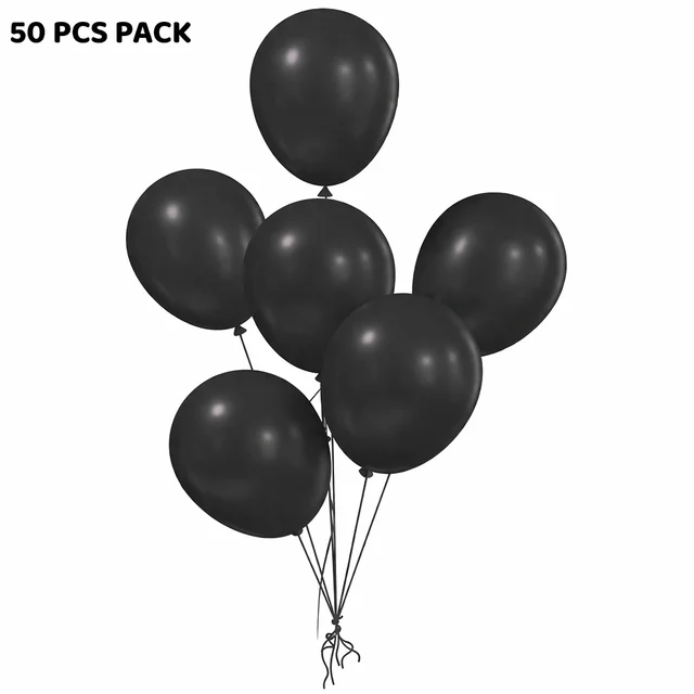 BLACK COLOUR 50 PCS METALLIC BALLOON