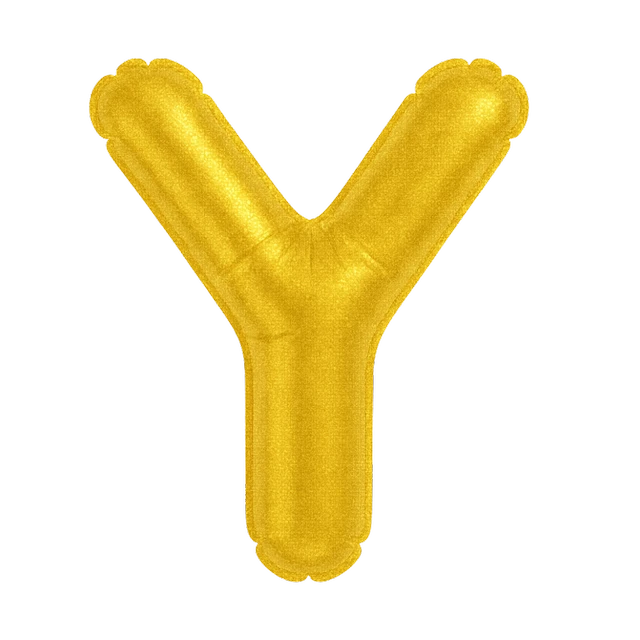 KIWI PARTY "Y" ALPHABET/LETTER GOLDEN FOIL BALLOON 16 INCH