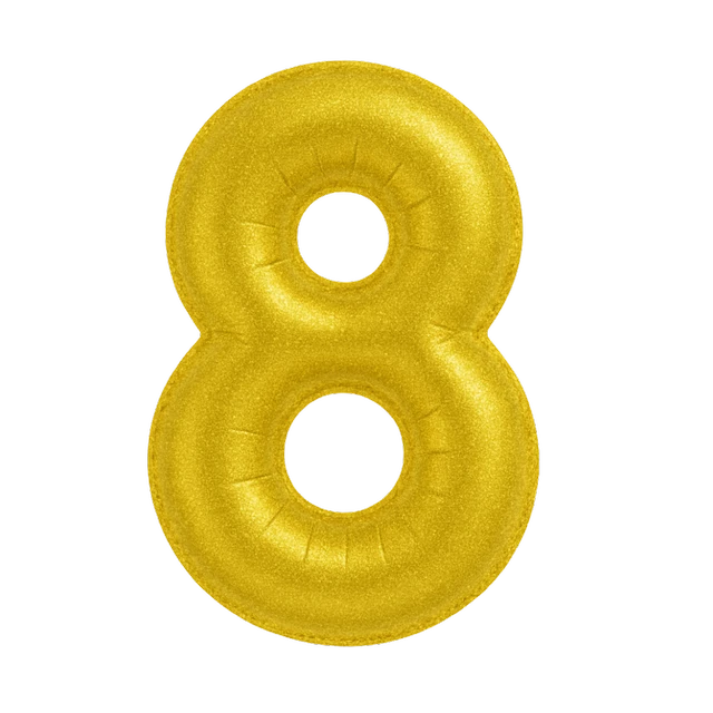 KIWI PARTY "8" NUMBER GOLDEN FOIL BALLOON 16 INCH