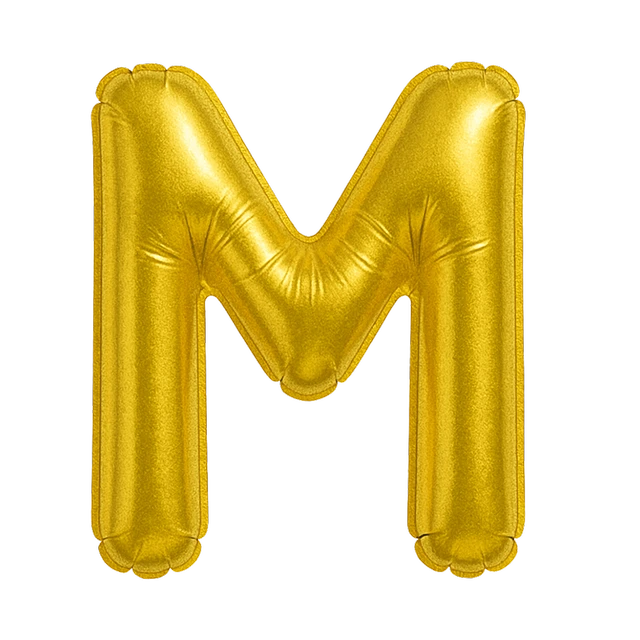 KIWI PARTY "M" ALPHABET/LETTER GOLDEN FOIL BALLOON 16 INCH