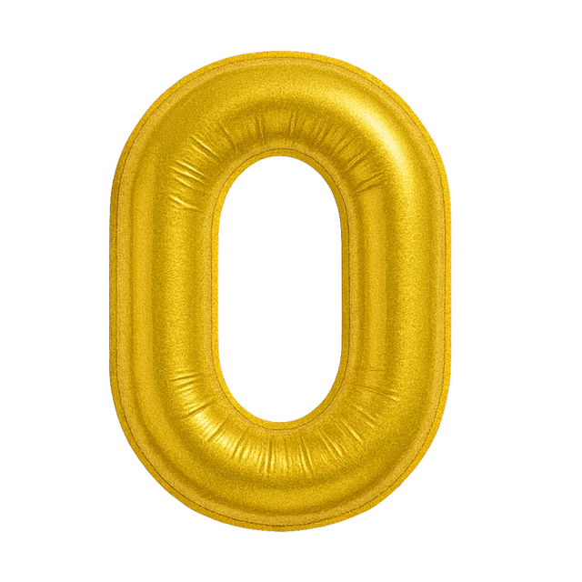 KIWI PARTY "O" ALPHABET/LETTER GOLDEN FOIL BALLOON 16 INCH