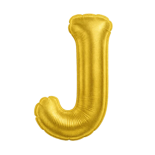 KIWI PARTY "J" ALPHABET/LETTER GOLDEN FOIL BALLOON 16 INCH