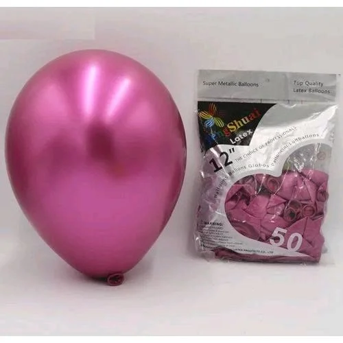 SHUAIAN BALLOONS Pink Color chrome Balloon 50 pcs Pack