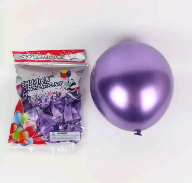 SHUAIAN BALLOONS Purple Color chrome Balloon 50 pcs Pack