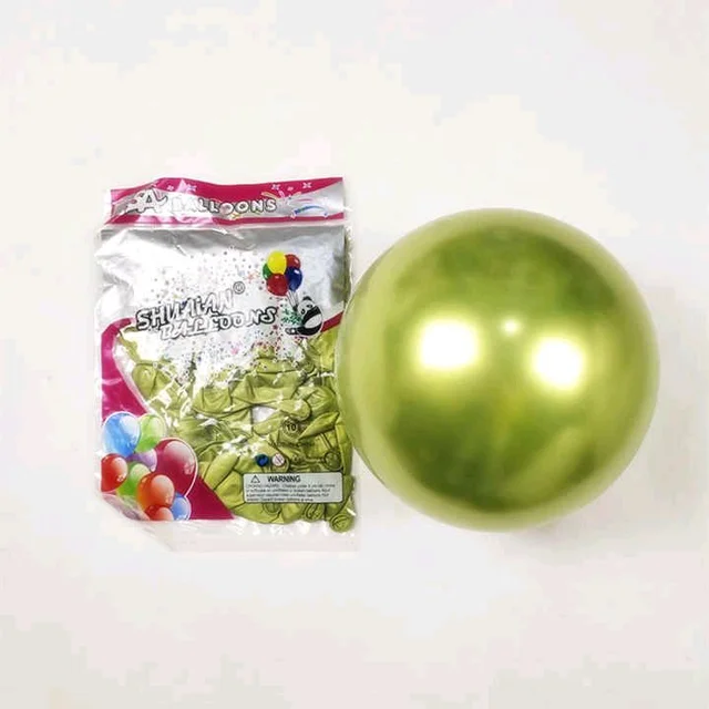 SHUAIAN BALLOONS Green Color chrome Balloon 50 pcs Pack