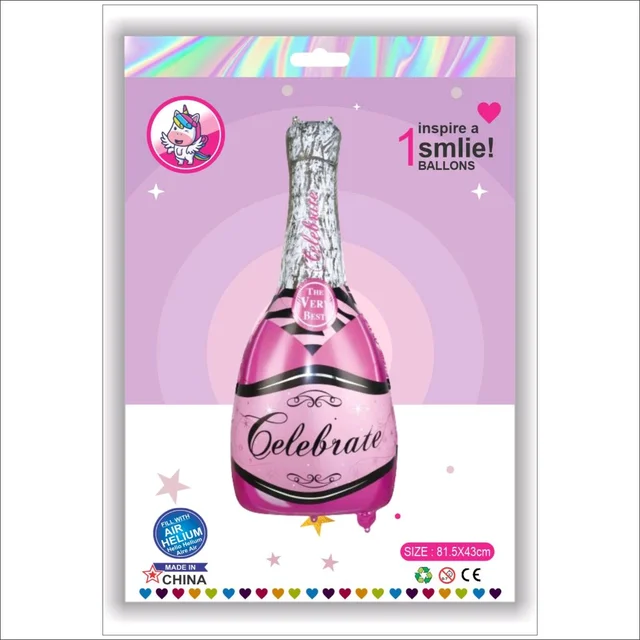 Celebration Pink Bottle Foil Balloon 32 Inch
