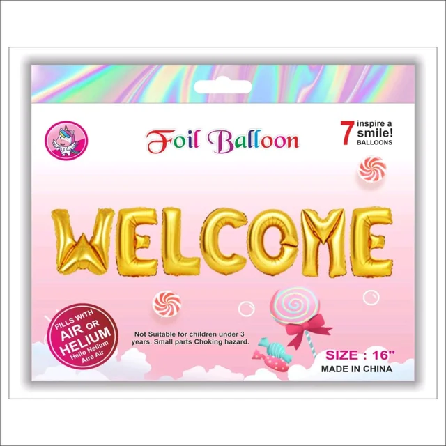 Kiwi Party Welcome Foil Balloon Golden Color