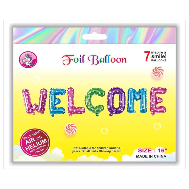 Kiwi Party Welcome Foil Balloon Multi Color Color
