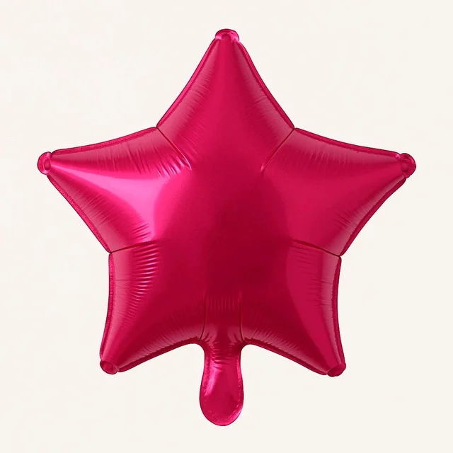 KIWI PARTY Dark Pink Star Foil Balloon –18INCH Single Piece with Card Packaging