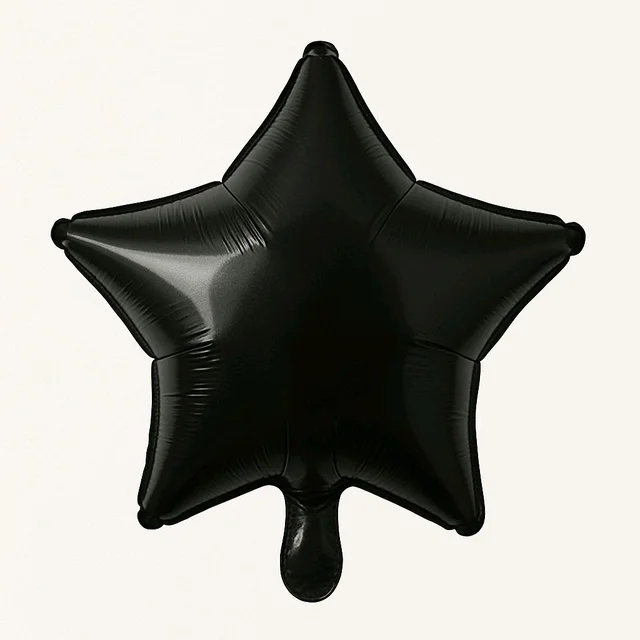 KIWI PARTY Black Star Foil Balloon –18INCH Single Piece with Card Packaging