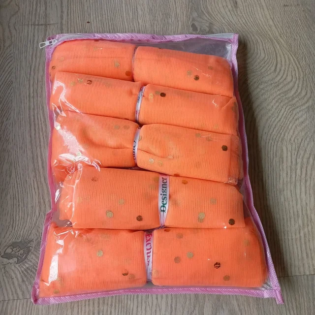 KIWI PARTY PEACH COLOR Polka Dot Decorative Net Rolls –4 Meter Each (5 Rolls Per Pack)