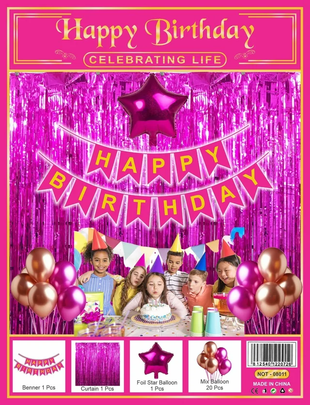 KIWI PARTY BIRTHDAY COMBO (1 STAR+ 1 CURTAIN+ 20 PCS BALLOON)