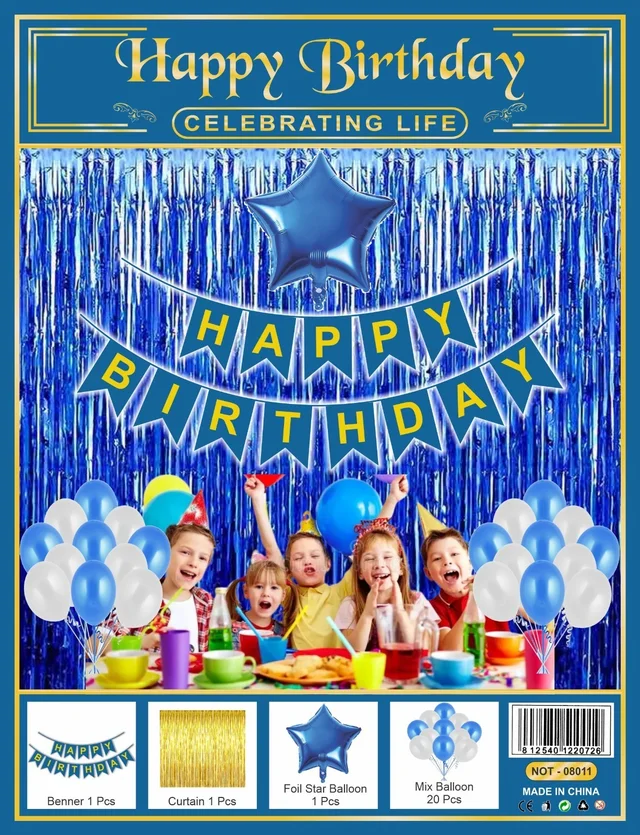 KIWI PARTY BIRTHDAY COMBO (1 STAR+ 1 CURTAIN+ 20 PCS BALLOON)