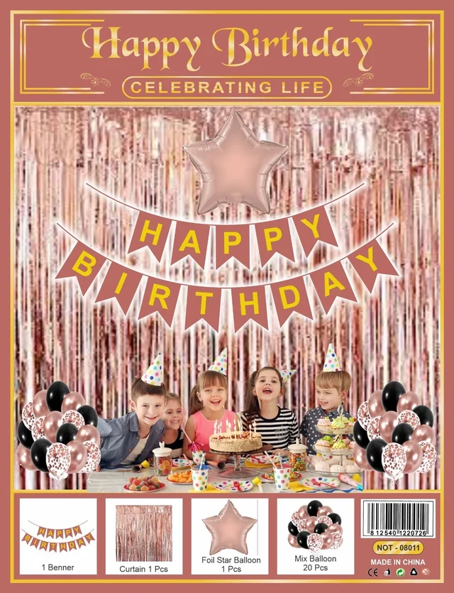 KIWI PARTY BIRTHDAY COMBO (1 STAR+ 1 CURTAIN+ 20 PCS BALLOON)