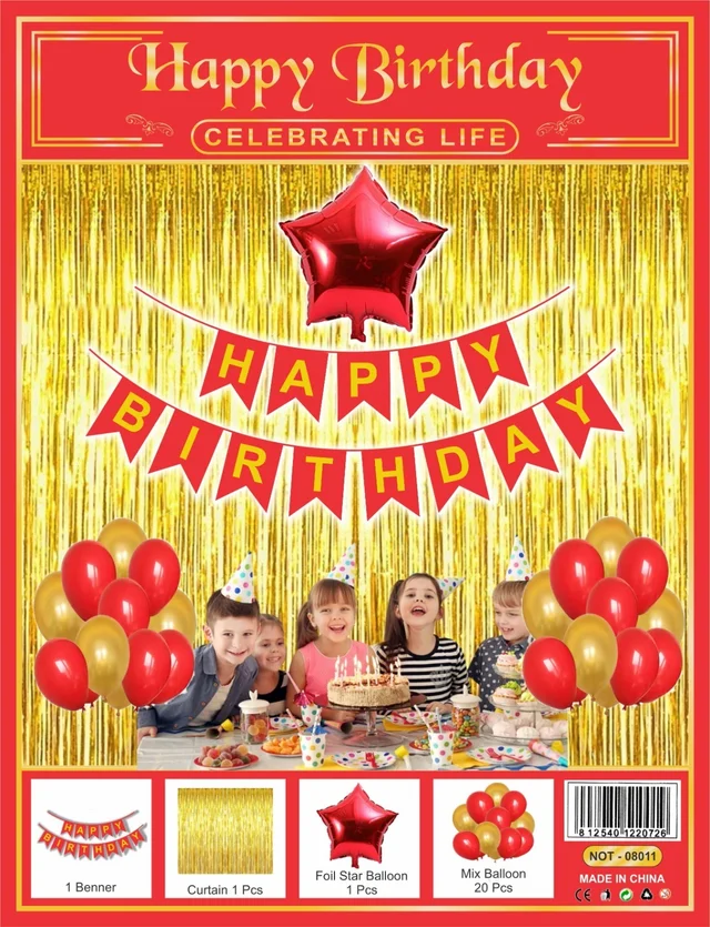 KIWI PARTY BIRTHDAY COMBO (1 STAR+ 1 CURTAIN+ 20 PCS BALLOON)